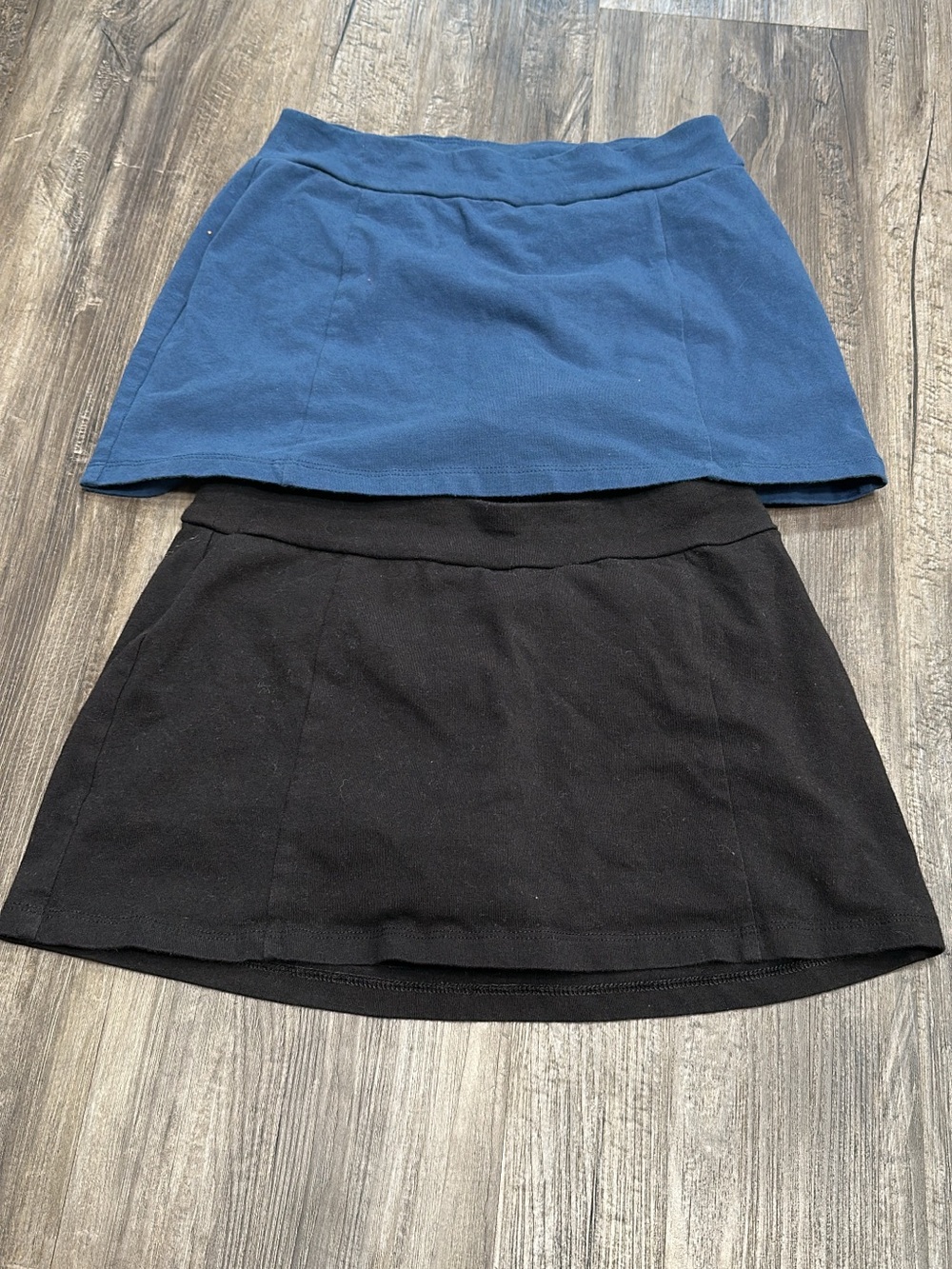 Women’s Knit Mini Skirt - Blue and Black